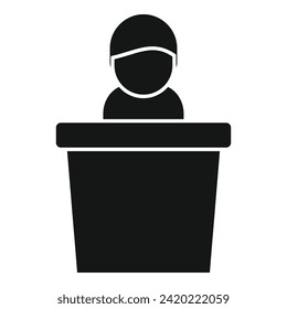 Candidate speaker icon simple vector. New business manager. Staff job