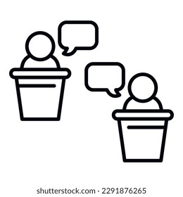 Candidate speech icon outline vector. Democracy vote. Election poll