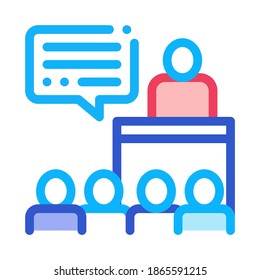 Candidate Speech Icon Vector. Outline Candidate Speech Sign. Isolated Contour Symbol Illustration