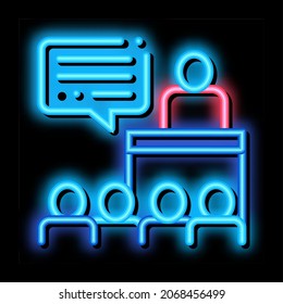 Candidate Speech neon light sign vector. Glowing bright icon Candidate Speech sign. transparent symbol illustration