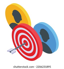 Candidate target icon. Isometric of candidate target vector icon for web design isolated on white background