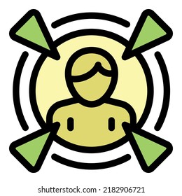Candidate target icon outline vector. Vacancy search. Career offer