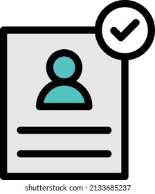 candidate vector color line icon. icon with white background.candidate file with information of election