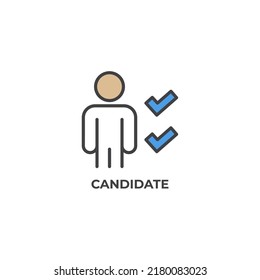 icono de vector de candidato. Ilustración vectorial de diseño plano y colorido. Gráficos vectoriales