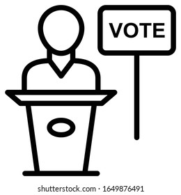 Candidate Vote Concept, hrm symbol on white background, employee union  and politics vector icon design
