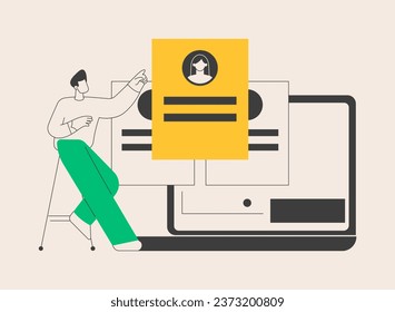 Candidates abstract concept vector illustration. Candidate list, talent acquisition, human resources, find employee, job applicant, user interface design, menu element, website abstract metaphor.