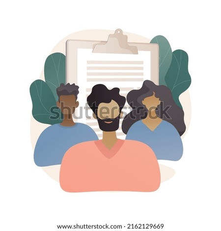 Candidates abstract concept vector illustration. Candidate list, talent acquisition, human resources, find employee, job applicant, user interface design, menu element, website abstract metaphor.