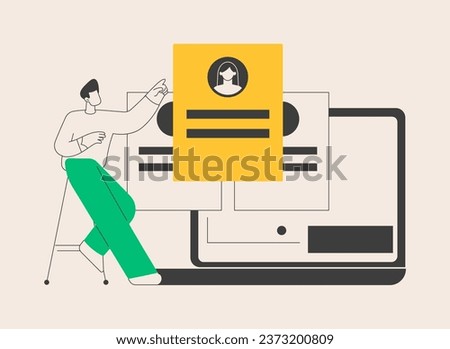 Candidates abstract concept vector illustration. Candidate list, talent acquisition, human resources, find employee, job applicant, user interface design, menu element, website abstract metaphor.
