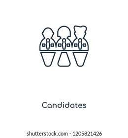 Candidates concept line icon. Linear Candidates concept outline symbol design. This simple element illustration can be used for web and mobile UI/UX.