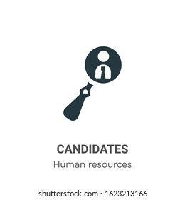 Candidates glyph icon vector on white background. Flat vector candidates icon symbol sign from modern human resources collection for mobile concept and web apps design.