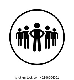 Candidates, group, team icon. Black vector graphics.