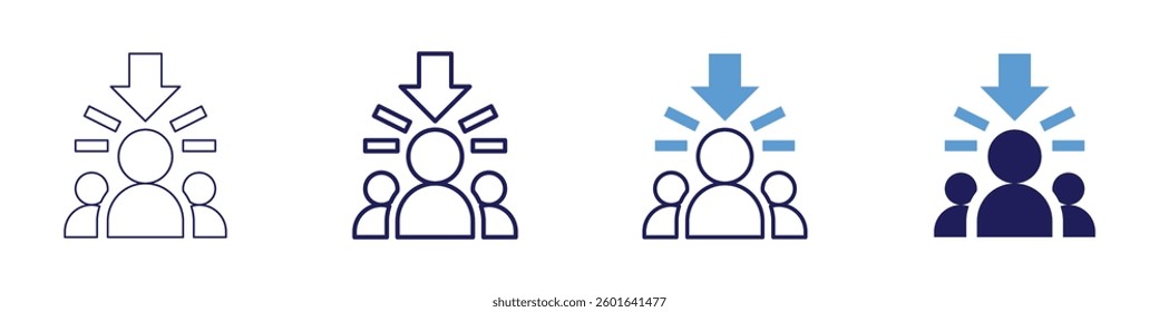 Candidates icon in 4 different styles. Thin Line, Line, Bold Line, Duotone. Duotone style. Editable stroke.