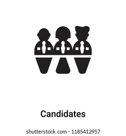 Candidates icon vector isolated on white background, logo concept of Candidates sign on transparent background, filled black symbol