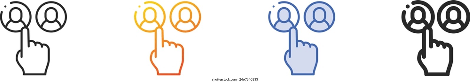 candidates icon.Thin Linear, Gradient, Blue Stroke and bold Style Design Isolated On White Background