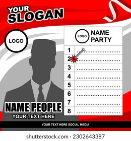 Candidates for legislative Pemilu Indonesia The general election frame with the dominant red and white flag