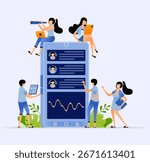 candidates for new hires based on job records performance. Illustration design can be used for book cover, banner, website, web, ads