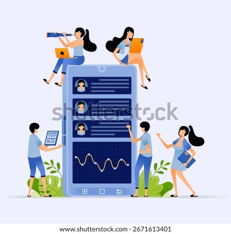 candidates for new hires based on job records performance. Illustration design can be used for book cover, banner, website, web, ads