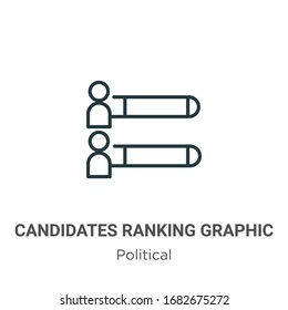 Candidates ranking graphic outline vector icon. Thin line black candidates ranking graphic icon, flat vector simple element illustration from editable political concept isolated stroke on white 