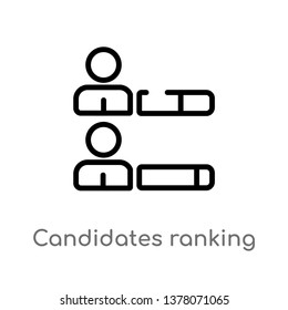 candidates ranking graphic vector line icon. Simple element illustration. candidates ranking graphic outline icon from political concept. Can be used for web and mobile
