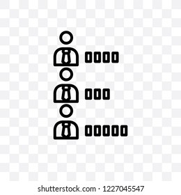 Candidates ranking graphic vector linear icon isolated on transparent background, Candidates ranking graphic transparency concept can be used for web and mobile