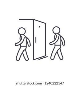 Candidates for the vacancy line icon concept. Candidates for the vacancy vector linear illustration, symbol, sign