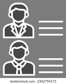 Icono de vector de candidatos. Se puede usar para imprimir, móviles y aplicaciones web.