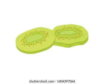 Candied kiwi on a white background. Realistic vector illustration.