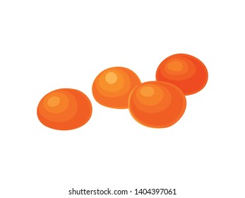 Candied orange on white background. Realistic vector illustration.
