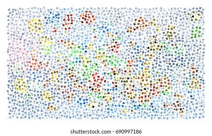 Candies abstract vector illustration background texture made of small hearts