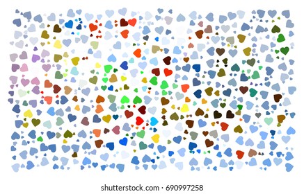 Candies abstract vector illustration background texture made of small hearts