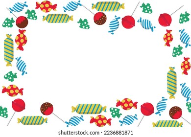 Candies background illustration design. candy frame