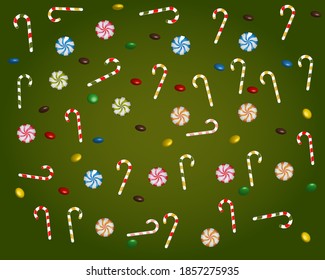 Candies background. Sweet candies bright background. Candies vector illustration, printable.
