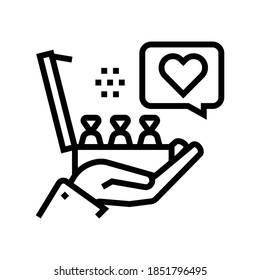 candies box present line icon vector. candies box present sign. isolated contour symbol black illustration