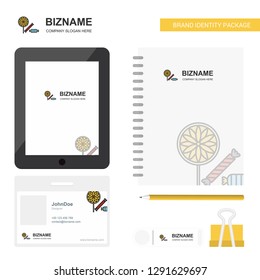 Candies  Business Logo, Tab App, Diary PVC Employee Card and USB Brand Stationary Package Design Vector Template
