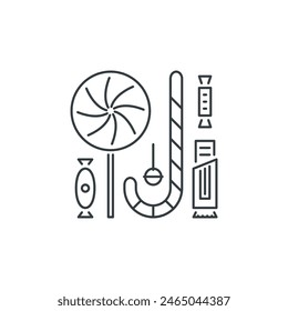 Candies, candy, lollipop, christmas, new, year, winter icon, vector illustration
