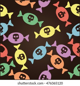 CANDIES DEATH. HALLOWEEN PATTERN.