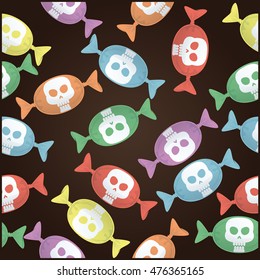 CANDIES DEATH. HALLOWEEN PATTERN.