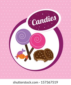 candies design over pink background vector illustration 