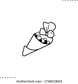 los caramelos arrastran el icono vector en contornos. 