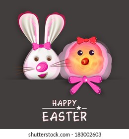 Candies in Easter bunny and chick shape, concept for Happy Easter. 