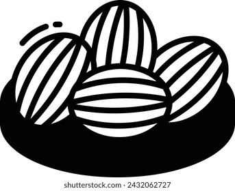 candies fruit glyph and line vector illustration