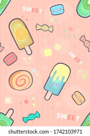 candies and ice-creams lovely vector seamless texture