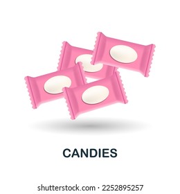 Candies icon. 3d illustration from food market collection. Creative Candies 3d icon for web design, templates, infographics and more