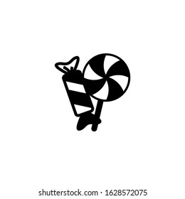 Candies icon in black flat shape design isolated on white background
