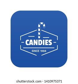 Candies icon blue vector isolated on white background