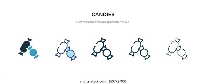 candies icon in different style vector illustration. two colored and black candies vector icons designed in filled, outline, line and stroke style can be used for web, mobile, ui