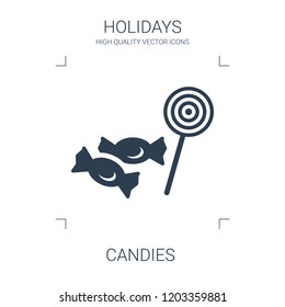 candies icon. high quality filled candies icon on white background. from holidays collection flat trendy vector candies symbol. use for web and mobile