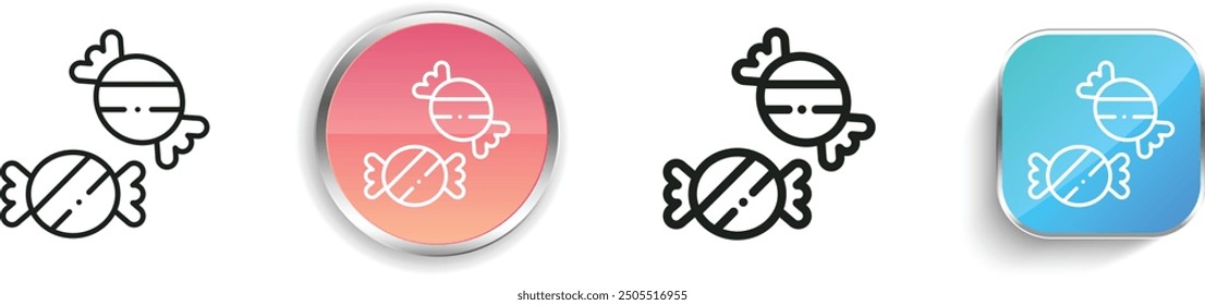 candies icon. Thin Linear, Regular and Button Style Design Isolated On White Background
