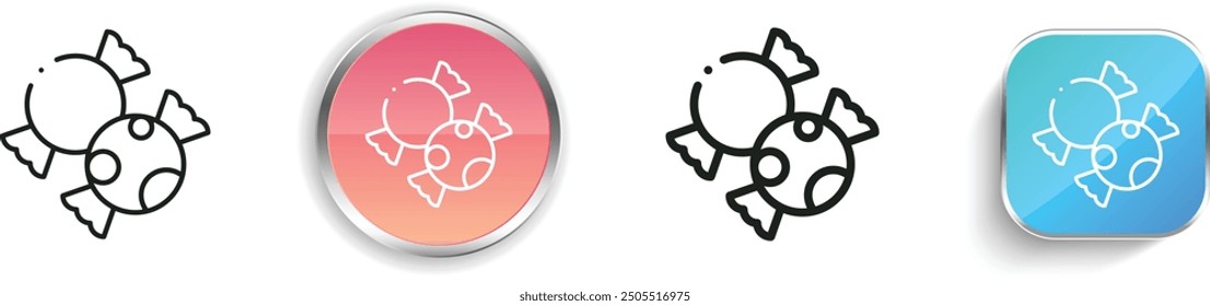 candies icon. Thin Linear, Regular and Button Style Design Isolated On White Background
