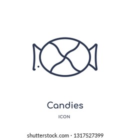 candies icon from tools and utensils outline collection. Thin line candies icon isolated on white background.
